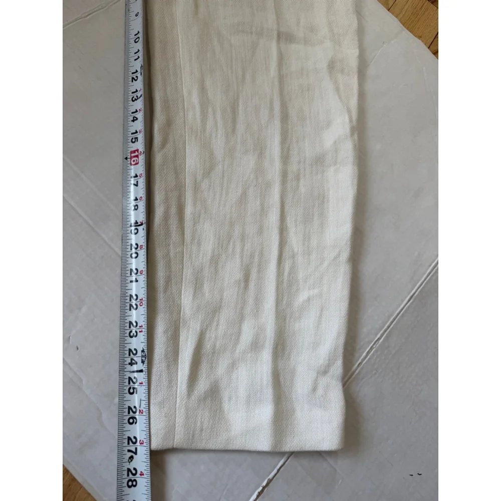 NWT Women's Massimo Dutti White Linen Trousers Size 4 - Picture 10 of 13